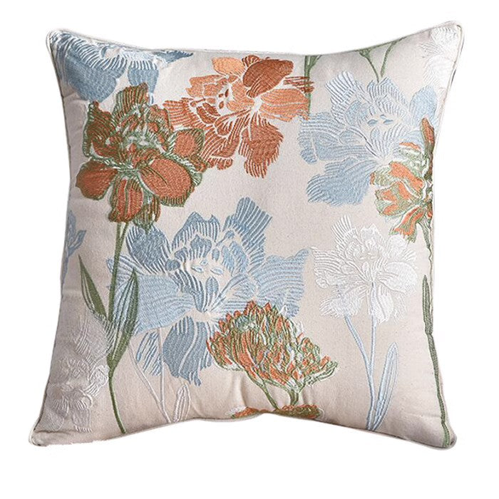 Decorative Sofa Pillows for Couch, Embroider Flower Cotton Pillow Cove –  Paintingforhome