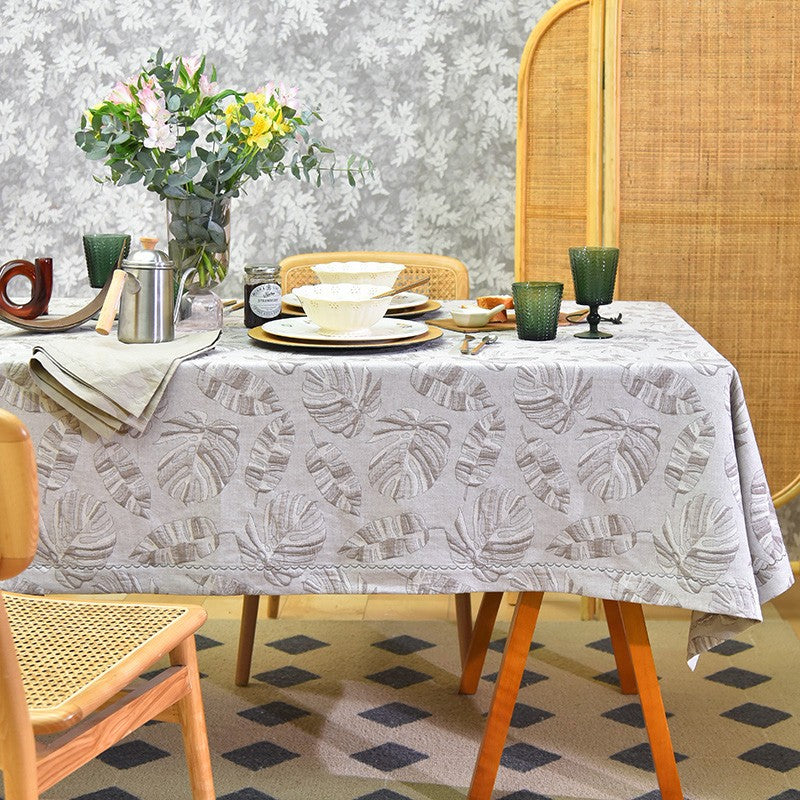 Leaf and Sun Print Tablecloth Simple Modern Abstract Home Kitchen