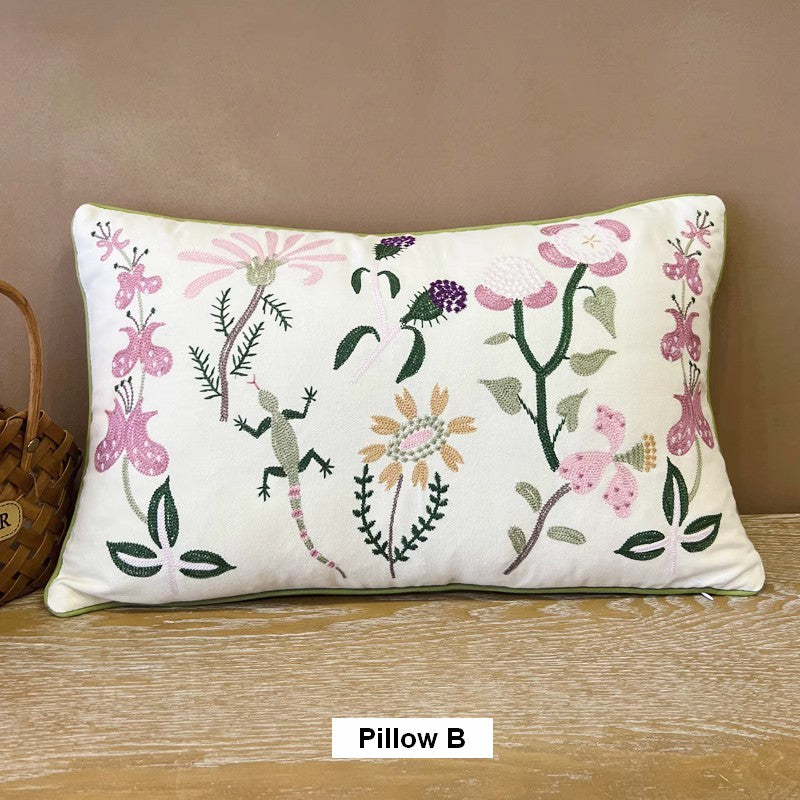 Bird Spring Flower Decorative Throw Pillows, Farmhouse Sofa Decorative