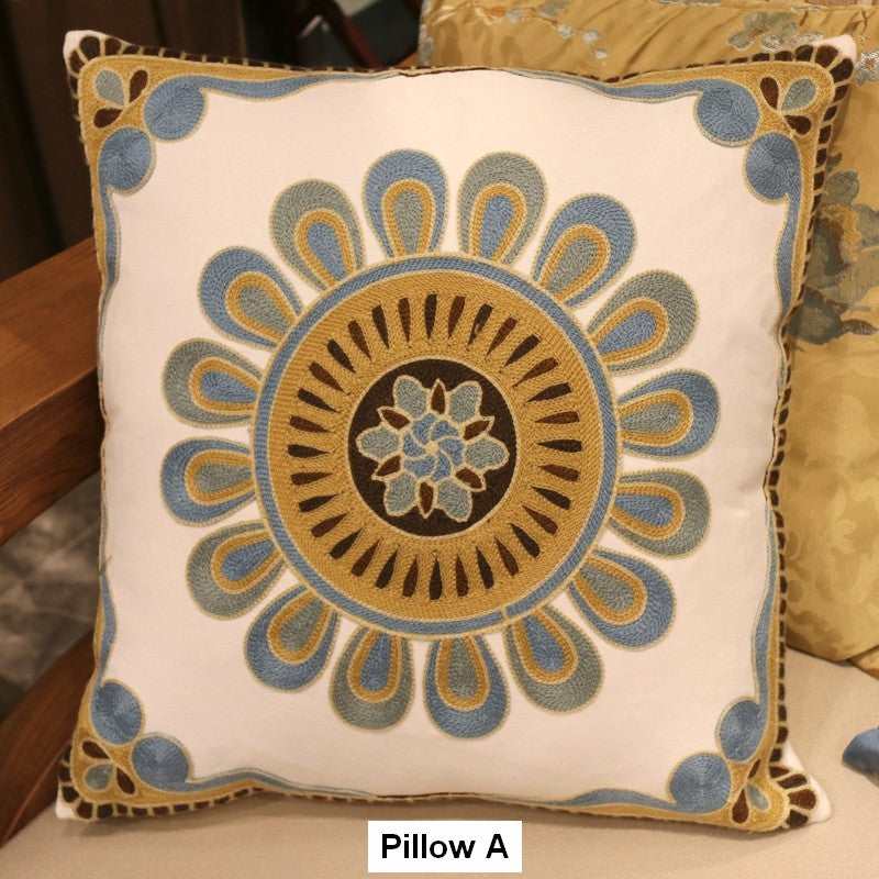 Decorative Sofa Pillows for Couch, Embroider Flower Cotton Pillow Cove –  Paintingforhome