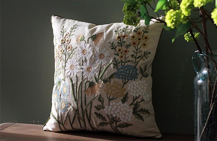 Modern Sofa Pillows, Decorative Throw Pillow, Embroider Cotton Pillows –  Art Painting Canvas