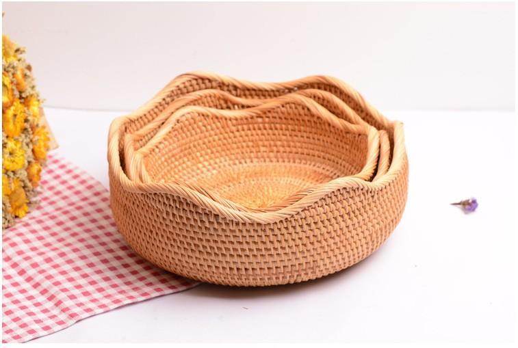 Woven Basket with Handle, Vietnam Traditional Handmade Rattan Wicker  Storage Basket – Paintingforhome