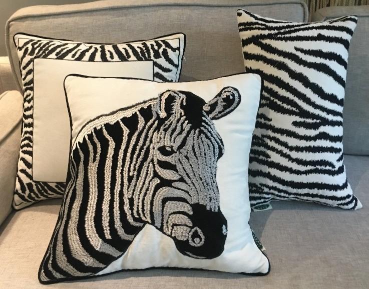 Zebra pillows for discount couch