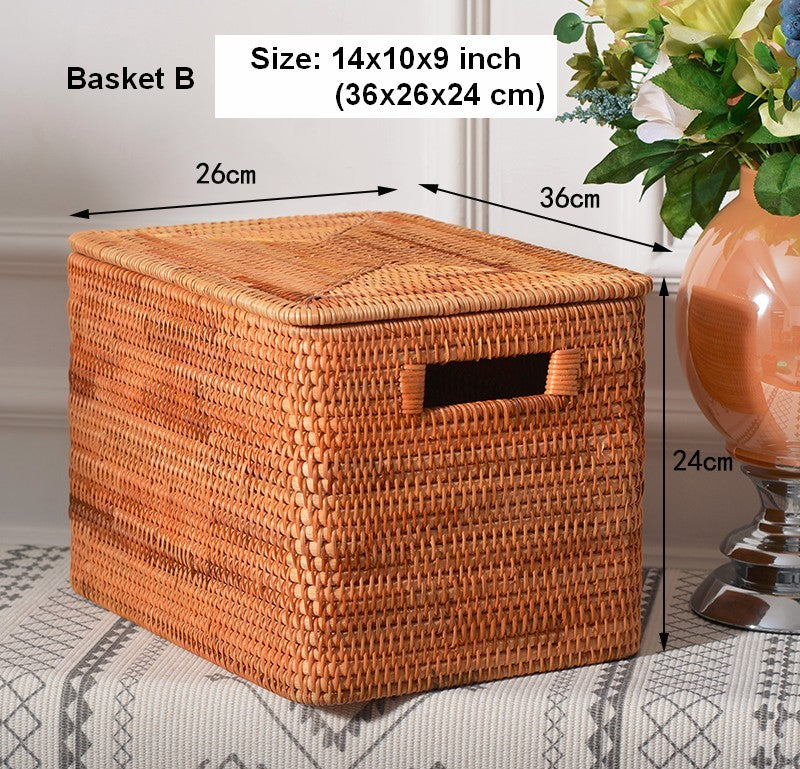 Rectangular Storage Basket, Storage Baskets for Bedroom, Large Laundry –  Paintingforhome