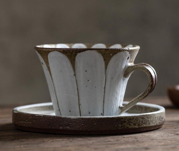 Ceramic Handmade Tea Cup and Saucer Cappuccino Cup Latte Cup