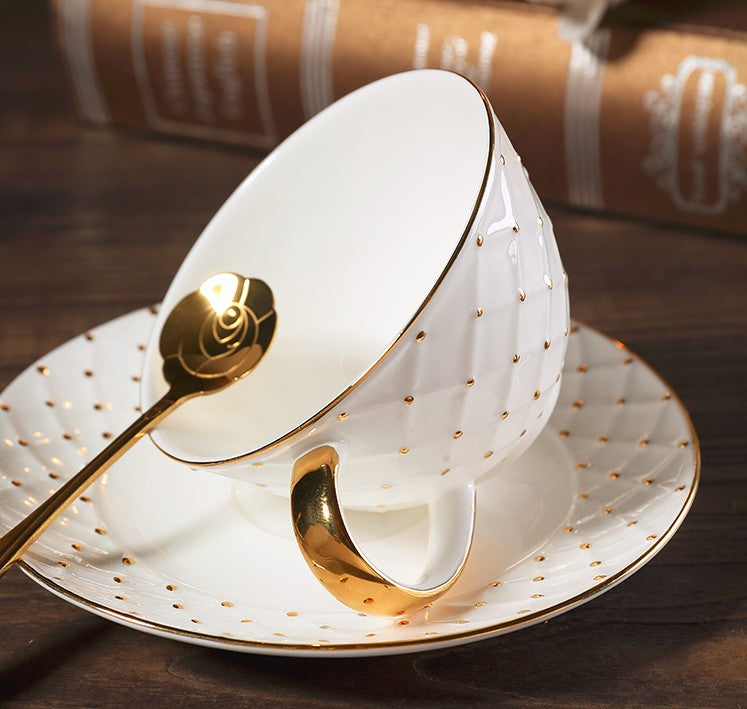 Modern Ceramic Cups, Creative Bone China Porcelain Tea Cup Set, Elegan –  Paintingforhome