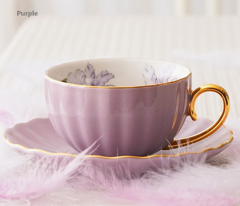 Royal Bone China Porcelain Tea Cup Set, Tea Cups and Saucers in