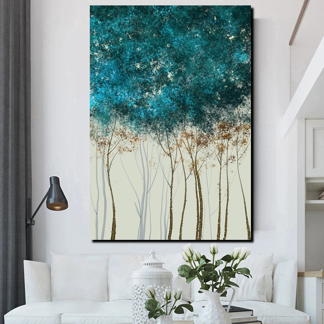 Tree Paintings, Simple Modern Art, Dining Room Wall Art Ideas, Buy Can