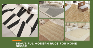 Abstract Modern Rugs for Living Room, Modern Cream Color Rugs under Dining Room Table, Geometric Contemporary Modern Rugs Next to Bed, Modern Carpets for Office