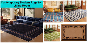 Modern Rugs for Living Room, Extra Large Modern Rugs, Contemporary Geometric Rugs for Dining Room, Mid Century Area Rugs for Bedroom, Rectangular Modern Carpets