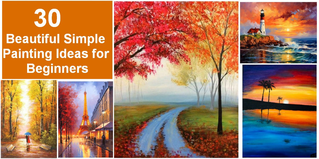 30 Creative Easy Painting Ideas for Beginners, Simple Landscape Canvas Paintings, Basic Easy Acrylic Painting on Canvas, Simple Painting Ideas for Kids