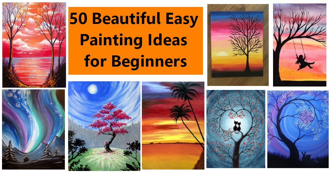 50 Easy Landscape Painting Ideas for Beginners, Easy Acrylic Paintings ...