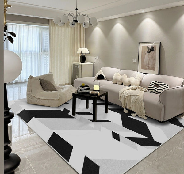 Living Room Modern Rugs, Modern Living Room Rug Placement Ideas, Contemporary Area Rugs for Bedroom-Paintingforhome