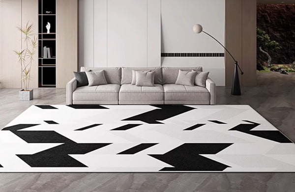 Living Room Modern Rugs, Modern Living Room Rug Placement Ideas, Contemporary Area Rugs for Bedroom-Paintingforhome