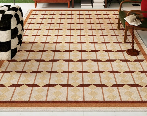 Abstract Geometric Modern Rugs, Dining Room Floor Carpets, Contemporary Modern Rugs for Bedroom, Mid Century Modern Rugs for Living Room-Paintingforhome