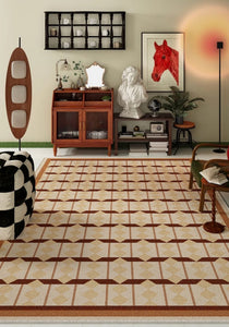 Abstract Geometric Modern Rugs, Dining Room Floor Carpets, Contemporary Modern Rugs for Bedroom, Mid Century Modern Rugs for Living Room-Paintingforhome