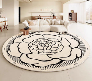 Modern Rug Ideas for Living Room, Bedroom Modern Round Rugs, Dining Room Contemporary Round Rugs, Circular Modern Rugs under Chairs-Paintingforhome