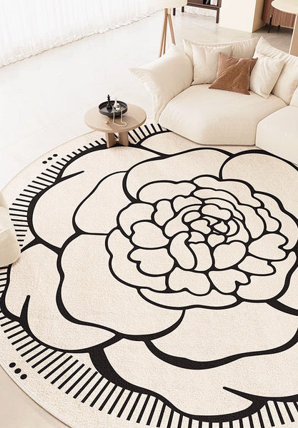 Modern Rug Ideas for Living Room, Bedroom Modern Round Rugs, Dining Room Contemporary Round Rugs, Circular Modern Rugs under Chairs-Paintingforhome