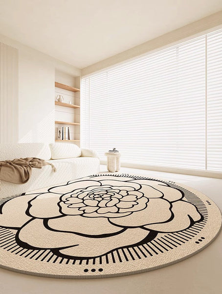 Modern Rug Ideas for Living Room, Bedroom Modern Round Rugs, Dining Room Contemporary Round Rugs, Circular Modern Rugs under Chairs-Paintingforhome