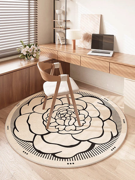 Modern Rug Ideas for Living Room, Bedroom Modern Round Rugs, Dining Room Contemporary Round Rugs, Circular Modern Rugs under Chairs-Paintingforhome