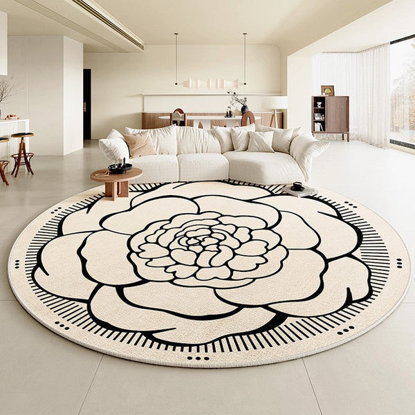 Modern Rug Ideas for Living Room, Bedroom Modern Round Rugs, Dining Room Contemporary Round Rugs, Circular Modern Rugs under Chairs-Paintingforhome