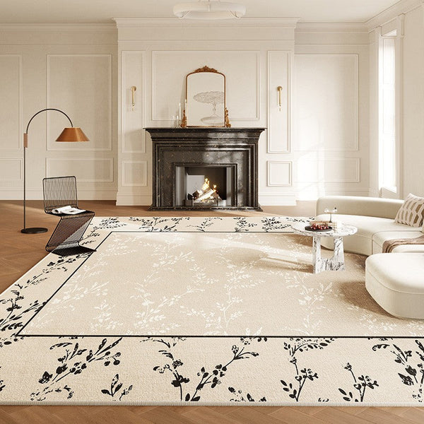 Large Modern Rugs for Sale, Dining Room Modern Rugs, Contemporary Floor Carpets for Living Room, Flower Pattern Geometric Modern Rugs in Bedroom-Paintingforhome