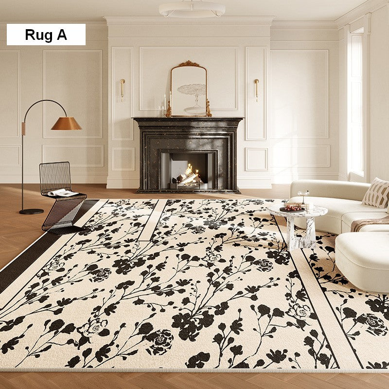 Modern Rugs for Living Room, French Style Modern Rugs for Bedroom, Flower Pattern Modern Rugs for Interior Design, Contemporary Modern Rugs under Dining Room Table-Paintingforhome