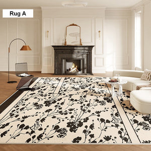 Bedroom French Style Modern Rugs, Flower Pattern Modern Rugs for Interior Design, Contemporary Modern Rugs under Dining Room Table, Flower Pattern Modern Rugs for Living Room-Paintingforhome