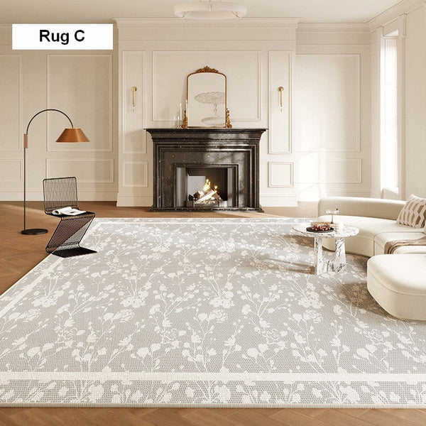 Contemporary Modern Rugs under Dining Room Table, Bedroom French Style Modern Rugs, Flower Pattern Modern Rugs for Interior Design, Flower Pattern Modern Rugs for Living Room-Paintingforhome