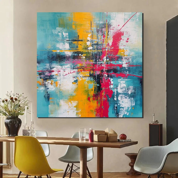 Acrylic Painting for Dining Room, Modern Contemporary Abstract Artwork, Palette Knife Painting, Heavy Texutre Wall Art, Extra Large Wall Art Painting-Paintingforhome