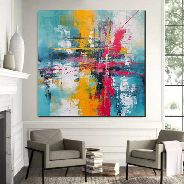 Acrylic Painting for Dining Room, Modern Contemporary Abstract Artwork, Palette Knife Painting, Heavy Texutre Wall Art, Extra Large Wall Art Painting-Paintingforhome