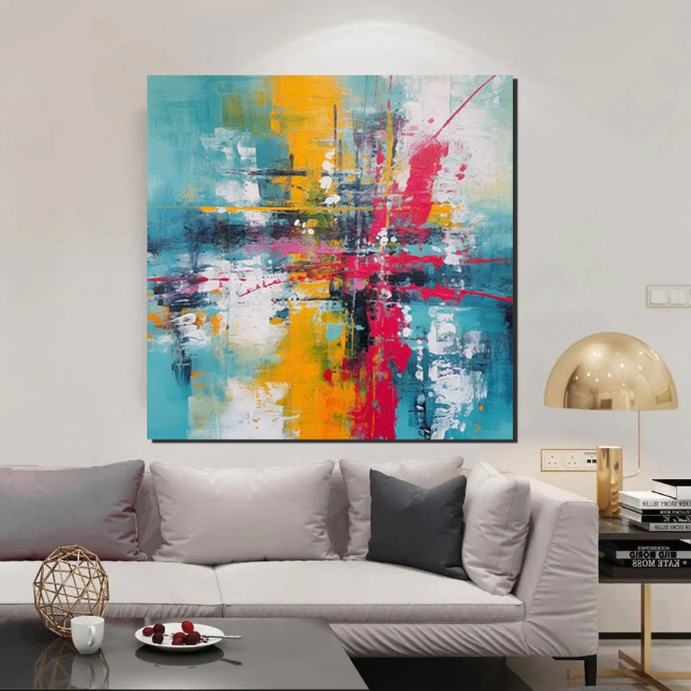 Acrylic Painting for Dining Room, Modern Contemporary Abstract Artwork, Palette Knife Painting, Heavy Texutre Wall Art, Extra Large Wall Art Painting-Paintingforhome