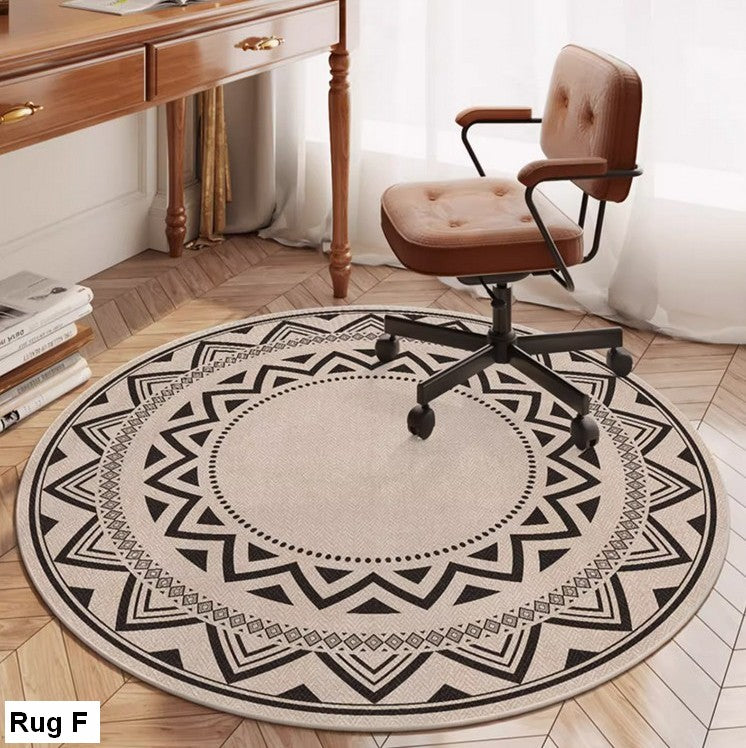 Contemporary Modern Rugs in Bedroom, Round Modern Rugs in Living Room, –  artworkcanvas