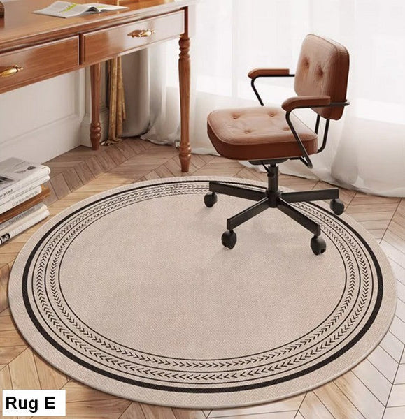 Round Rugs under Coffee Table, Geometric Modern Rug Ideas for Living Room, Circular Modern Rugs under Dining Room Table, Modern Round Rugs for Bedroom-Paintingforhome