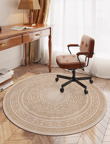 Round Rugs under Coffee Table, Geometric Modern Rug Ideas for Living Room, Circular Modern Rugs under Dining Room Table, Modern Round Rugs for Bedroom-Paintingforhome