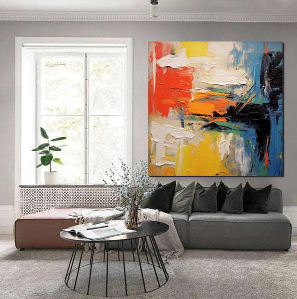 Extra Large Wall Art Paintings, Acrylic Painting for Dining Room, Modern Contemporary Abstract Artwork, Palette Knife Painting, Heavy Texutre Wall Art-Paintingforhome