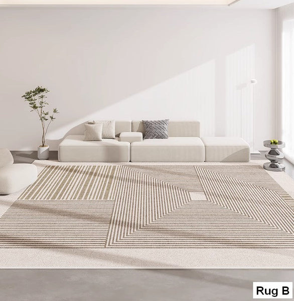 Geometric Modern Rug Placement Ideas for Dining Room, Abstract Contemporary Modern Rugs for Living Room, Extra Large Modern Rugs for Bedroom-Paintingforhome