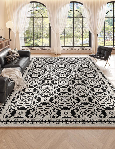 Large Modern Rugs for Living Room, Modern Rugs under Dining Room Table, Modern Carpets for Bedroom, French Style Modern Rugs Next to Bed-Paintingforhome