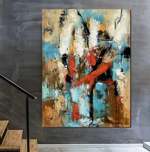 Contemporary Wall Painting, Living Room Wall Painting, Modern Artwork, Large Canvas Painting, Acrylic Painting for Dining Room-Paintingforhome