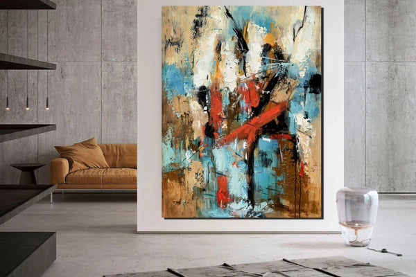 Contemporary Wall Painting, Living Room Wall Painting, Modern Artwork, Large Canvas Painting, Acrylic Painting for Dining Room-Paintingforhome