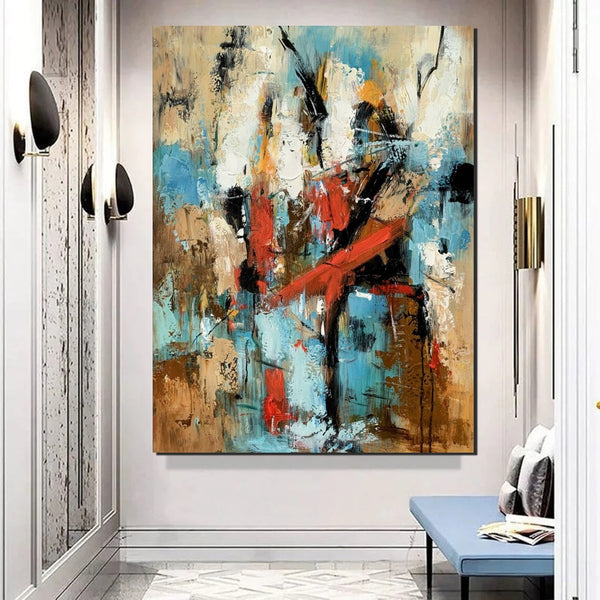 Contemporary Wall Painting, Living Room Wall Painting, Modern Artwork, Large Canvas Painting, Acrylic Painting for Dining Room-Paintingforhome