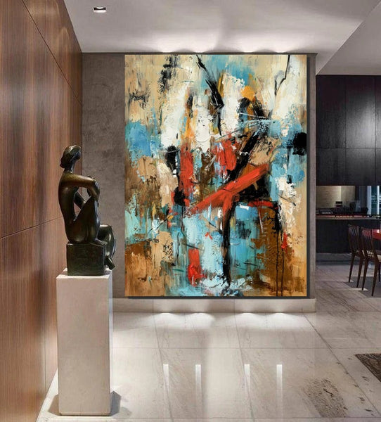 Contemporary Wall Painting, Living Room Wall Painting, Modern Artwork, Large Canvas Painting, Acrylic Painting for Dining Room-Paintingforhome