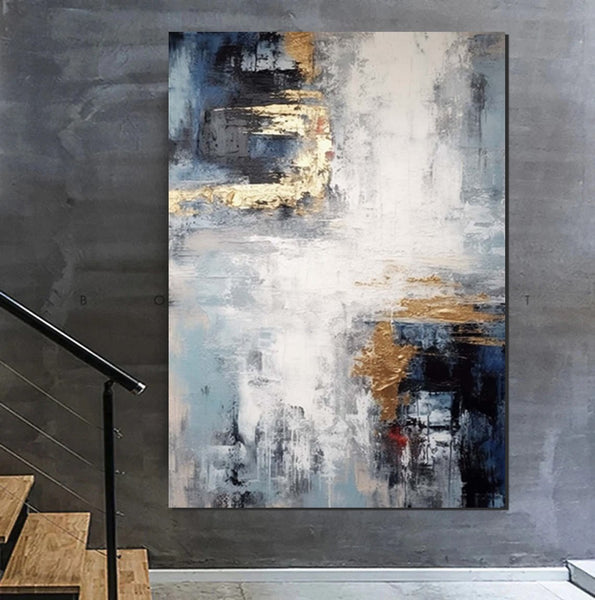 Simple Wall Art Ideas, Large Acrylic Canvas Paintings, Heavy Texture Painting, Bedroom Abstract Paintings, Modern Abstract Painting-Paintingforhome