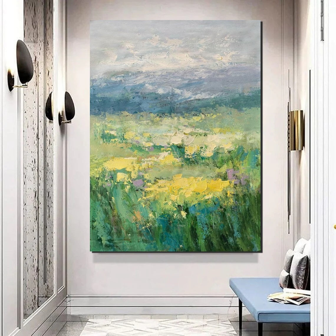 Large Acrylic Paintings for Bedroom, Abstract Landscape Painting, Bedroom Wall Art Paintings, Heavy Texture Canvas Art, Landscape Paintings for Living Room-Paintingforhome