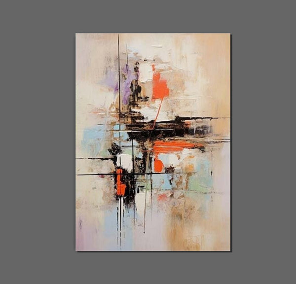 Large Acrylic Canvas Paintings, Simple Wall Art Ideas, Heavy Texture Painting, Bedroom Abstract Paintings, Modern Abstract Painting-Paintingforhome