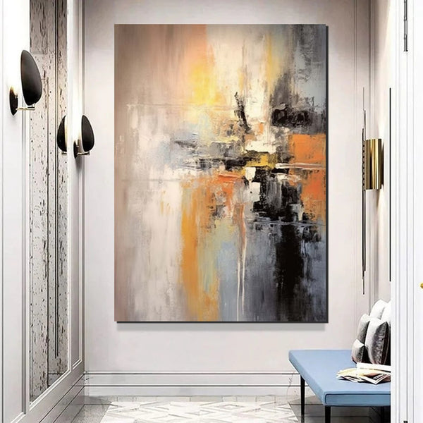 Heavy Texture Painting, Bedroom Abstract Paintings, Large Acrylic Canvas Paintings, Simple Wall Art Ideas, Modern Abstract Painting-Paintingforhome