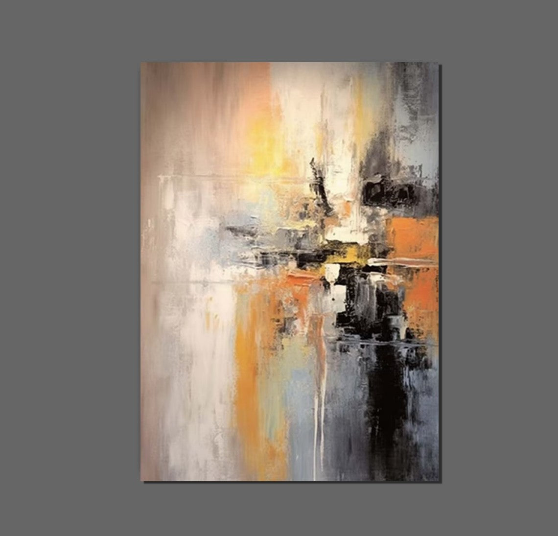 Heavy Texture Painting, Bedroom Abstract Paintings, Large Acrylic Canvas Paintings, Simple Wall Art Ideas, Modern Abstract Painting-Paintingforhome