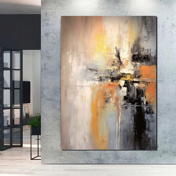 Heavy Texture Painting, Bedroom Abstract Paintings, Large Acrylic Canvas Paintings, Simple Wall Art Ideas, Modern Abstract Painting-Paintingforhome