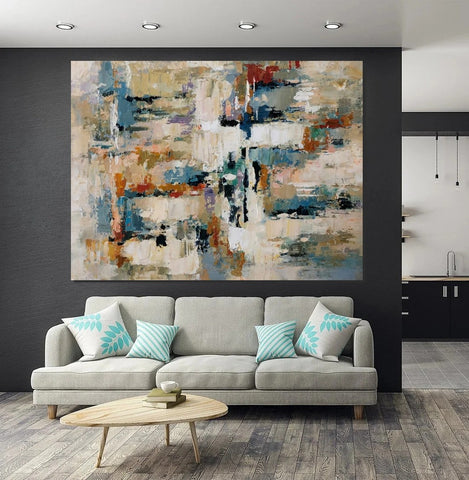 Extra Large Paintings, Acrylic Abstract Art, Modern Abstract Acrylic Painting, Living Room Wall Painting, Large Paintings for Living Room-Paintingforhome