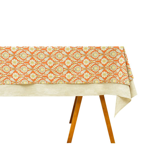 Modern Square Tablecloth, Bohemia Oriental Bilayer Tablecloths, Country Farmhouse Tablecloth for Round Table, Large Rectangle Table Covers for Dining Room Table, Rustic Table Cloths for Kitchen-Paintingforhome